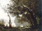 Jean Baptiste Camille  Corot souvenir de mortefontaine Spain oil painting artist